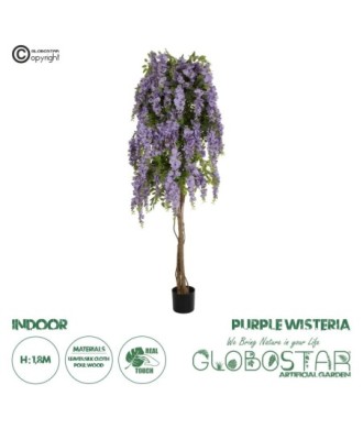 GloboStar® Artificial Garden WISTERIA PURPLE 20682 Τεχνητό Διακοσμητικό Δέντρο Μωβ Βιστερία Μ60 x Π60 x Υ180cm